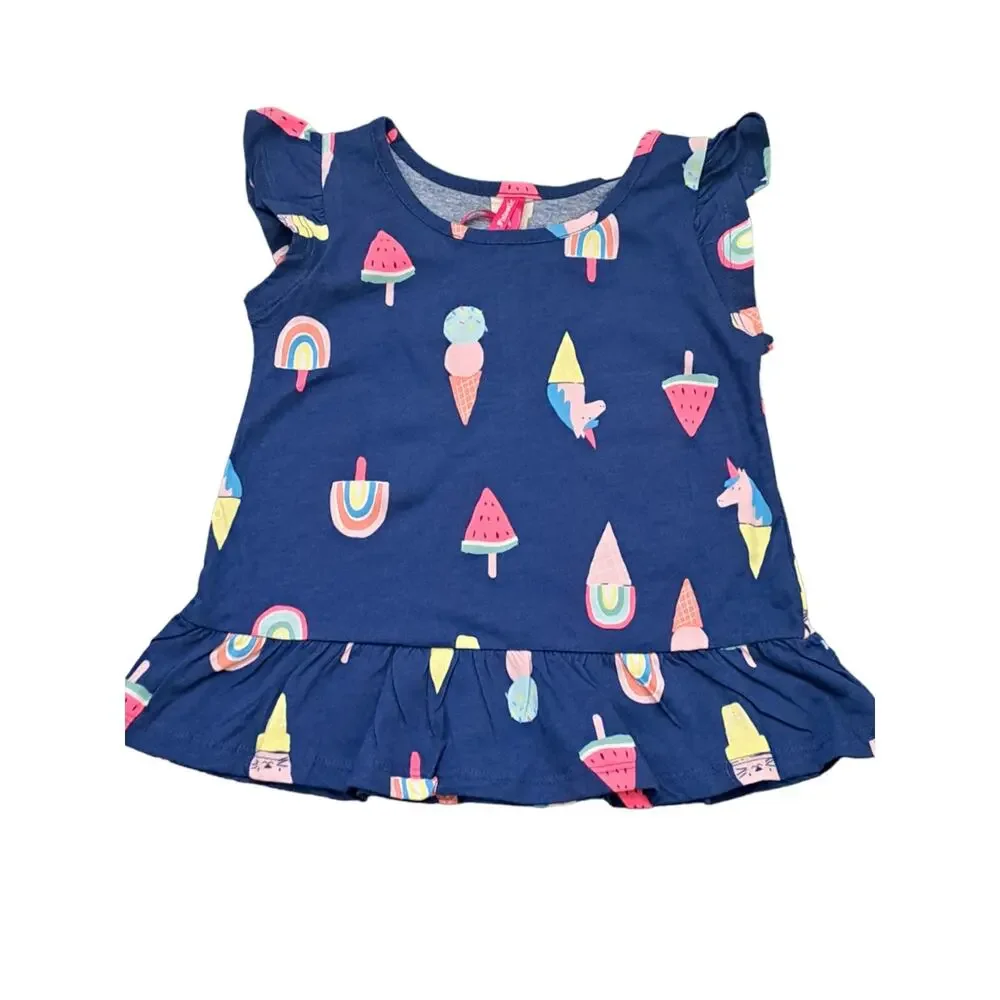 Cutie Patootie Blue Ice Cream Top With Pink Leggings Size 2T NWT